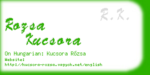 rozsa kucsora business card