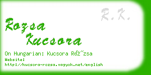rozsa kucsora business card